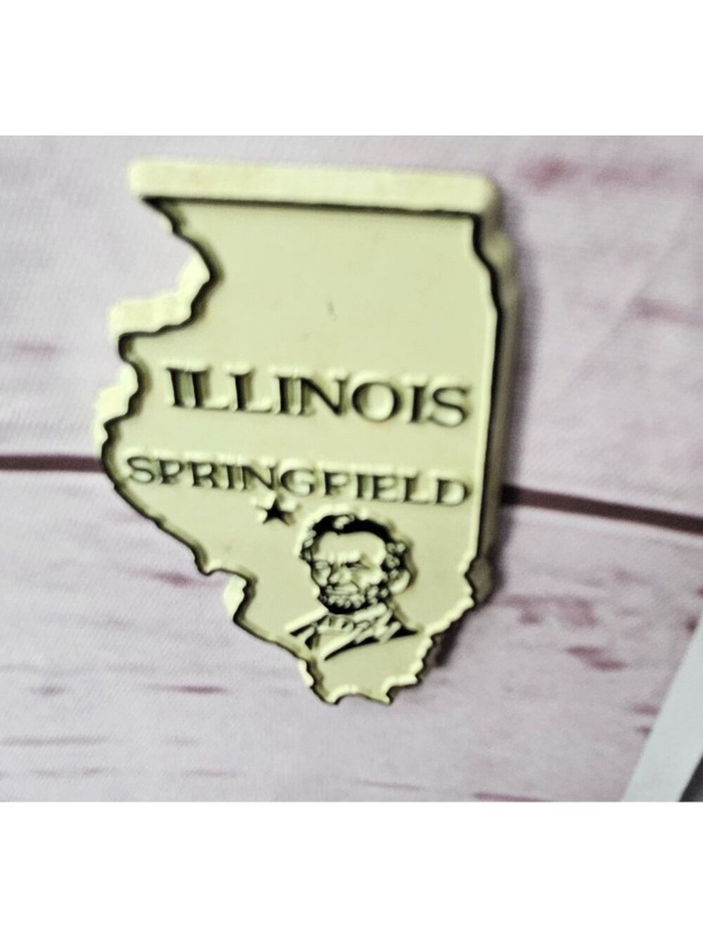 Illinois Springfield State Magnet With Abraham Lincoln Design - Vintage Look Sou
